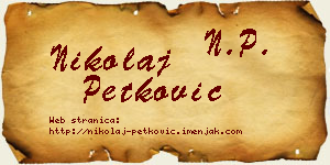 Nikolaj Petković vizit kartica